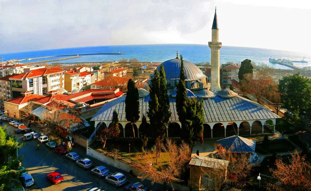 Tekirdağ Rüstem Paşa Camii'nin havadan görüntüsü