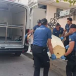 Çerkezköy’de olayın yaşandığı apartmanın önünde toplanan ekipler