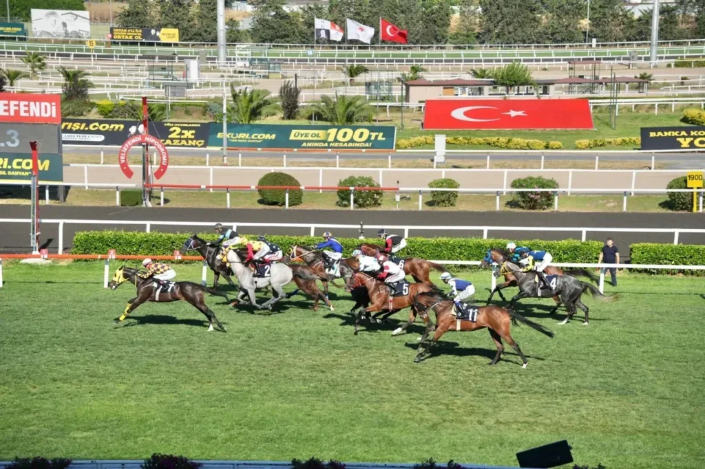 Veliefendi Hipodromu’nda Çorlu Belediye Başkanlığı Koşusu esnasında çekilen bir fotoğraf.