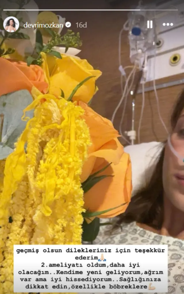 Devrim Özkan ikinci kez ameliyat oldu! Sağlık durumu nasıl? 1 Devrim Özkan böbrek ameliyatından sonraki sosyal medya paylaşımı.