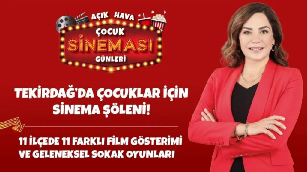 Tekirdağ’da Çocuklara Açık Hava Sinema Keyfi Başladı