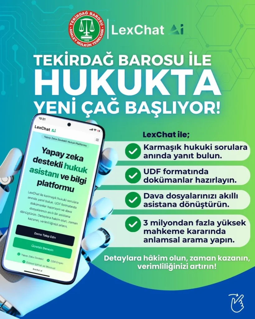 Tekirdağ Barosu, Yapay Zeka Destekli Hukuk Platformu ile İş Birliği Yaptı