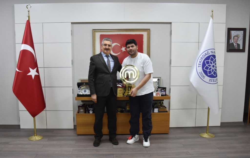 MasterChef şampiyonu Sergen Özen’den Rektör Şahin’e ziyaret