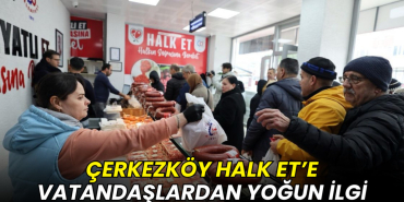 Çerkezköy Halk Et’e vatandaşlardan yoğun ilgi