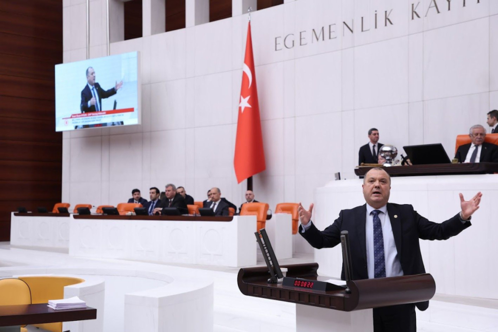 CHP Tekirdağ Milletvekili İlhami Özcan Aygun TBMM Genel Kurulu’nda konuşma yaparken