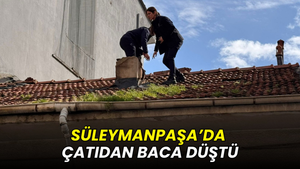 Süleymanpaşa’da çatıdan baca düştü