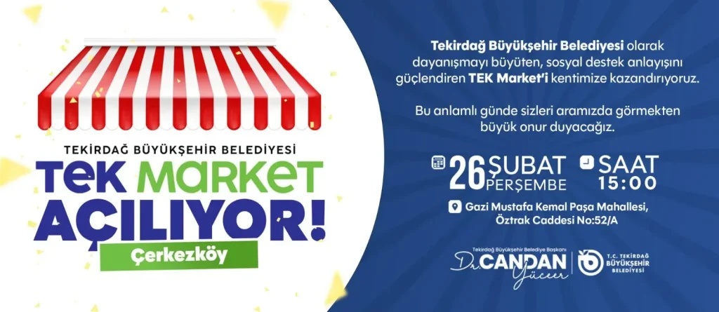 Sosyal ticaret modeli genişliyor! TEK Market Çerkezköy'de açılıyor