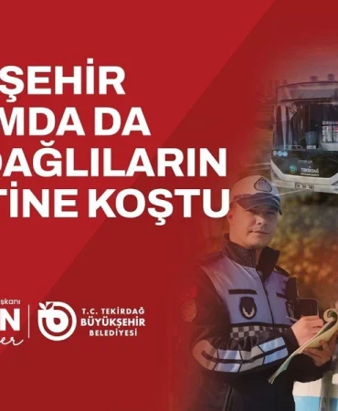 Tekirdağ Büyükşehir ekipleri bayramda da sahadan ayrılmadı