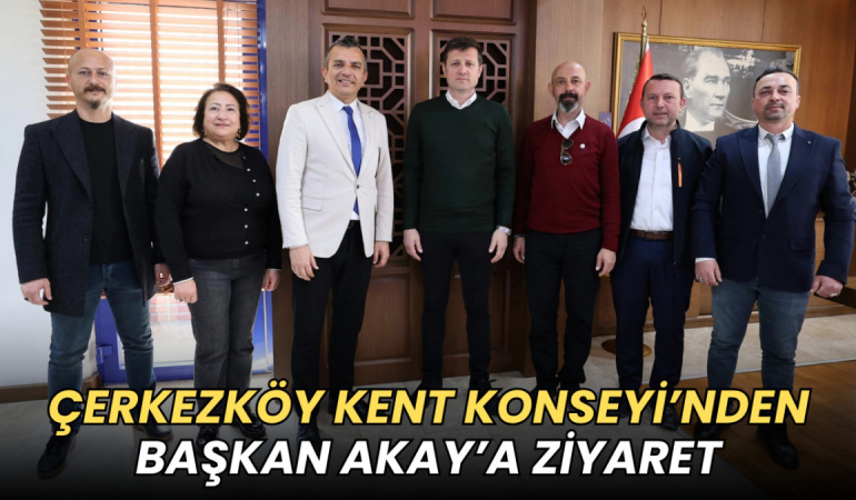 Tekirdağ haberleri - Çerkezköy Kent Konseyi Volkan Kuru Vahap Akay ziyareti