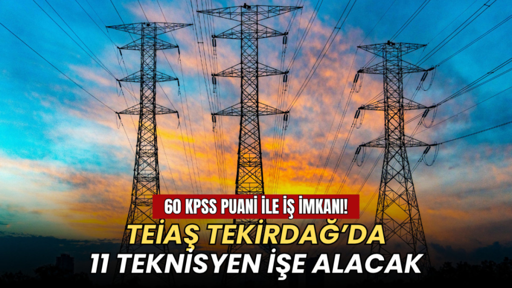 Tekirdağ haberleri - TEİAŞ Tekirdağ'da 11 tekniker işe alacak