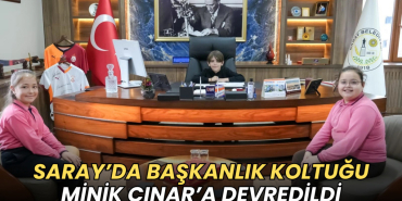 Tekirdağ haberleri - Saray’da başkanlık koltuğu minik Çınar’a devredildi