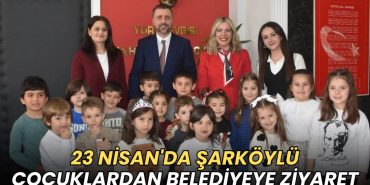 Tekirdağ haberleri - 23 Nisan'da Şarköylü çocuklardan belediyeye ziyaret