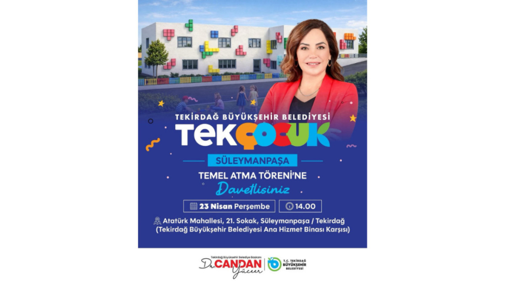TEK Çocuk projesi büyüyor: Tekirdağ Büyükşehir 23 Nisan'da Süleymanpaşa'da temeli atacak! 4 Tekirdağ haberleri - TEK Çocuk projesi büyüyor: Tekirdağ Büyükşehir 23 Nisan'da Süleymanpaşa'da temeli atacak!