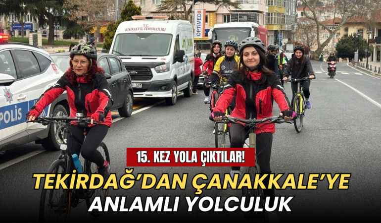 Tekirdağ haberleri - Tekirdağ'da 15. kez yola çıkan 40 bisikletçinin görseli