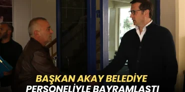 Tekirdağ haberleri - Başkan Akay belediye personeliyle bayramlaştı