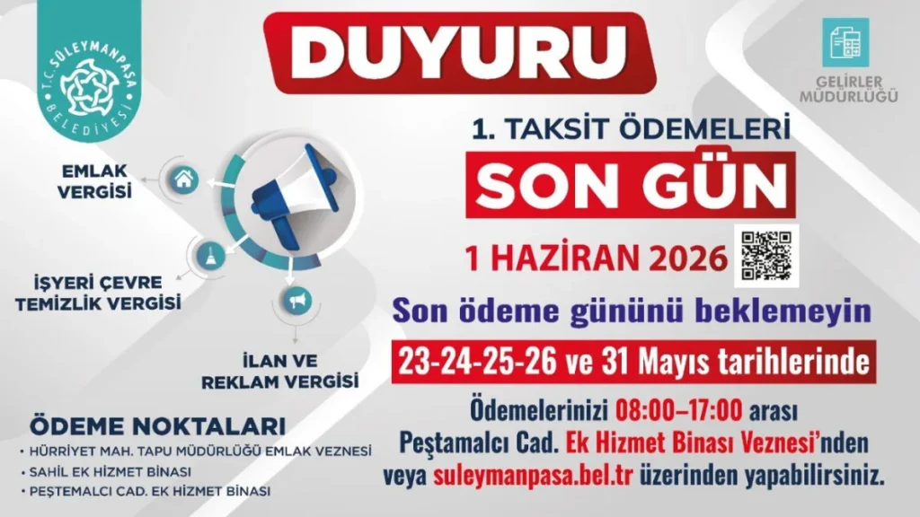Tekirdağ haberleri - Süleymanpaşa Belediyesi vezneleri tatilde de açık olacak
