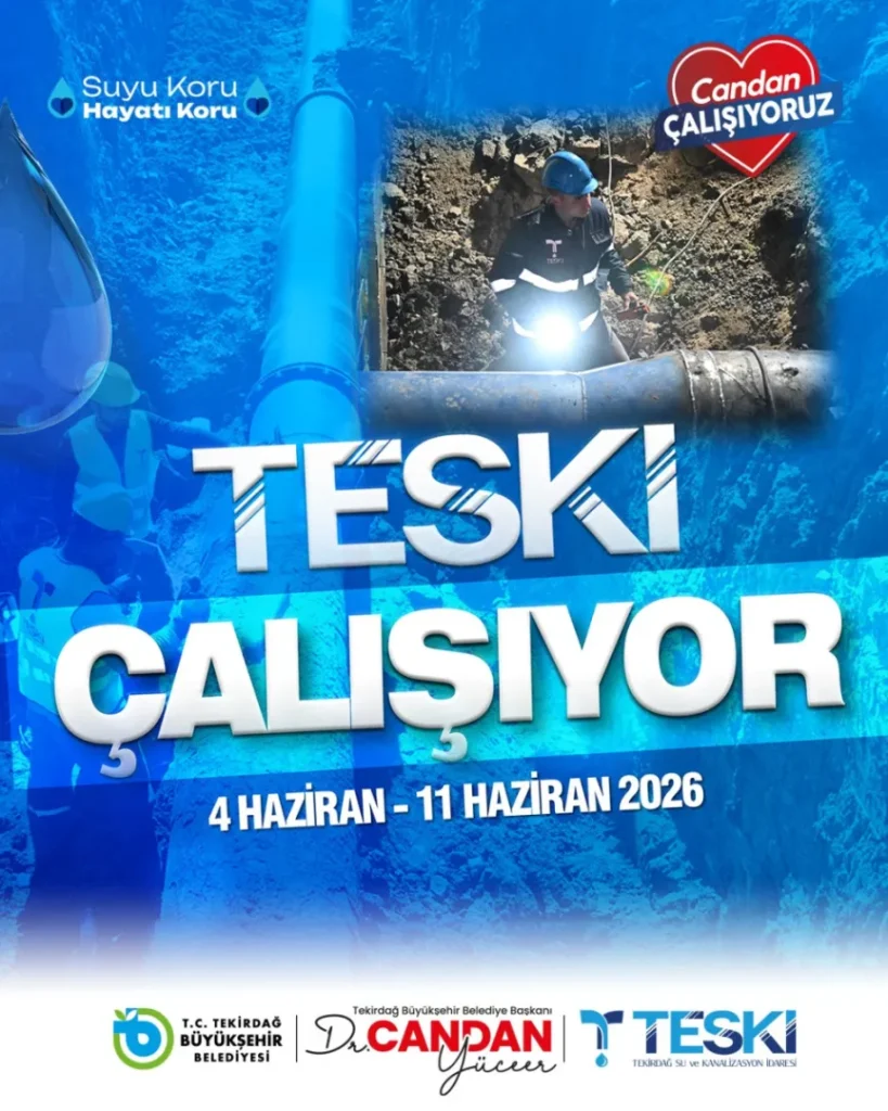 Tekirdağ haberleri - TESKİ bir haftalık çalışmalarını açıkladı: 1 milyon metreküpten fazla atıksu arıtıldı