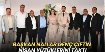 Tekirdağ haberleri - Başkan Nallar genç çiftin nişan yüzüklerini taktı