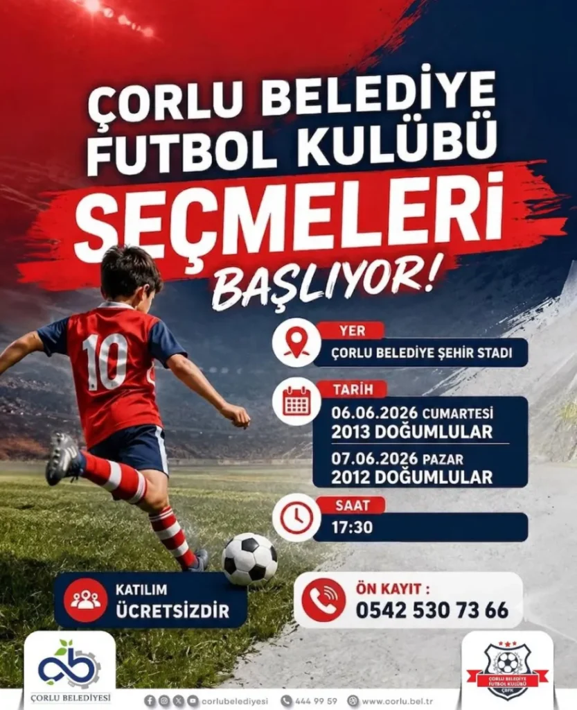 Tekirdağ haberleri - Geleceğin futbolcuları Çorlu’da keşfedilecek