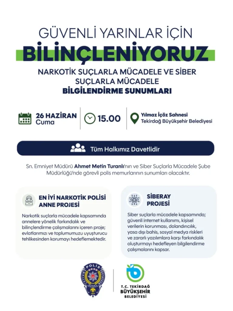 Tekirdağ haberleri - Tekirdağ’da narkotik ve siber suçlar masaya yatırılacak