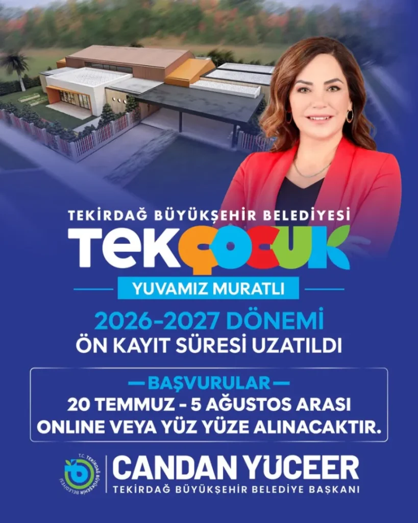 TEK Çocuk Yuva Muratlı yeni eğitim dönemine hazırlanıyor 4 Muratlı haberleri - Tekirdağ Büyükşehir Belediyesi TEK Çocuk Yuva Muratlı 2026-2027 eğitim dönemi ön kayıt duyurusu.